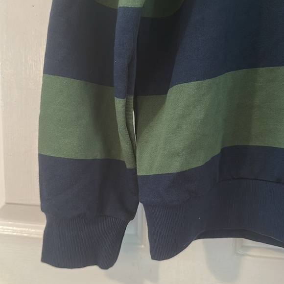 NWT Men’s Original Use Green & Navy Horizontal Stripe Hoodie Size Small - Picture 5 of 9